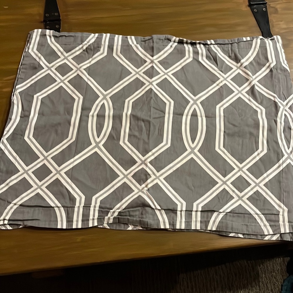 Nice dark gray geometric pair of pillow slip cover shams